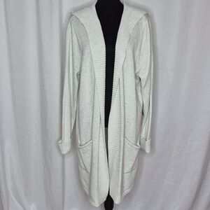Tahari Open Front Hooded Cardigan - Size 3X